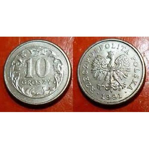 Pologne = Pièce De Monnaie De 10 Groszy ( 0.10 Zlotych ), Année 1991, En Nickel