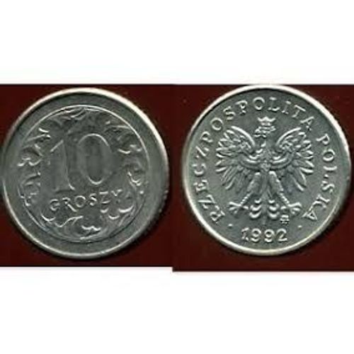 Pologne = Pièce De Monnaie De 10 Groszy ( 0.10 Zlotych ), Année 1992, En Nickel