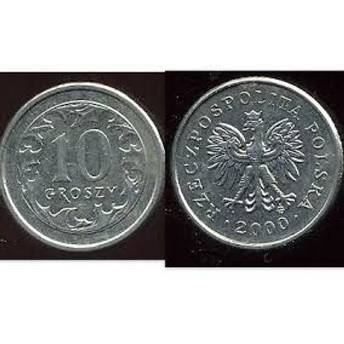 Pologne = Pièce De Monnaie De 10 Groszy ( 0.10 Zlotych ), Année 2000, En Nickel