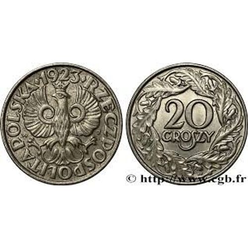 Pologne = Pièce De Monnaie De 20 Groszy ( 0.20 Zlotych ), Année 1923, En Nickel