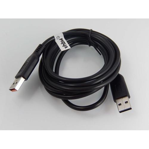 vhbw Câble de données USB (type A sur tablette) 2en1 câble de chargement 200cm convient pour Lenovo IdeaPad Miix 700 tablette - noir