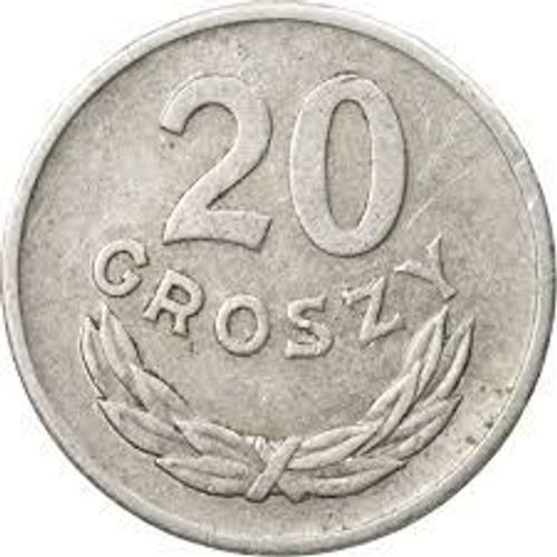 Pologne = Pièce De Monnaie De 20 Groszy ( 0.20 Zlotych ), Année 1963, En Aluminium