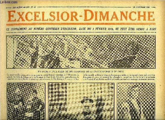 Excelsior-Dimanche N° 49 - En Avion. A Deux Mille Mètres Au Dessus De La Grande Muraille De Chine. Marie Stuart Par Le Dr Cabanès. La Hachette D Argent Par Conan Doyle. Bicot. Président De Club.(...)