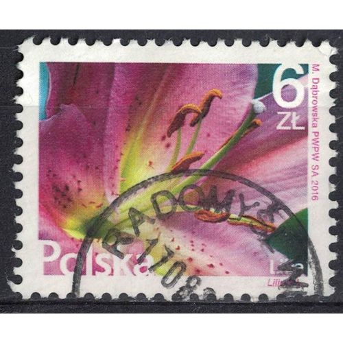 Pologne 2016 Oblitéré Rond Used Série Fleurs Et Fruits Lilium Lylas Su
