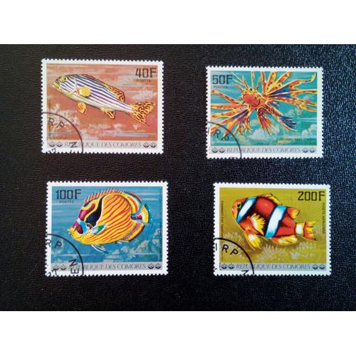 Timbre Comores Yt 192 A 194 Et Pa 128 Poisson De L'archipel Des Comores 1977