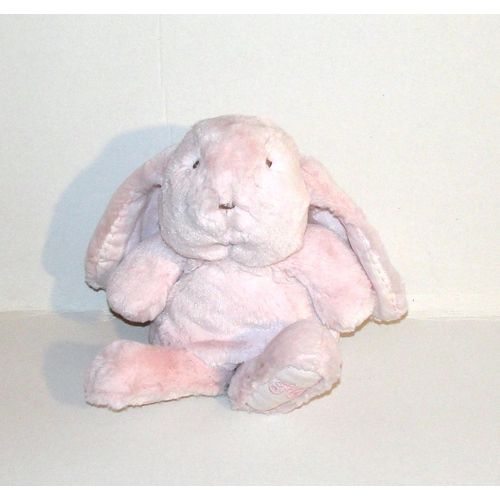 Lapin Rose Augustin Tous Doux Doudou Peluche Tartine Et Chocolat 25cm