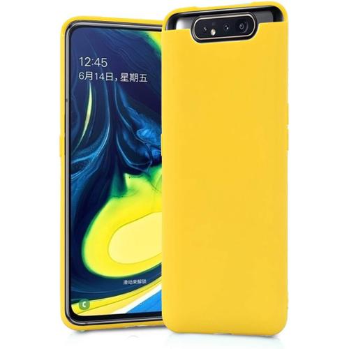 Coque Compatible Avec Samsung Galaxy A80 Étui Avancé Silicone Tpu Souple Housse Full Protection Soft Caseultra Mince Doux Gel Skin Lightweight Fin & Léger Cover Jaune