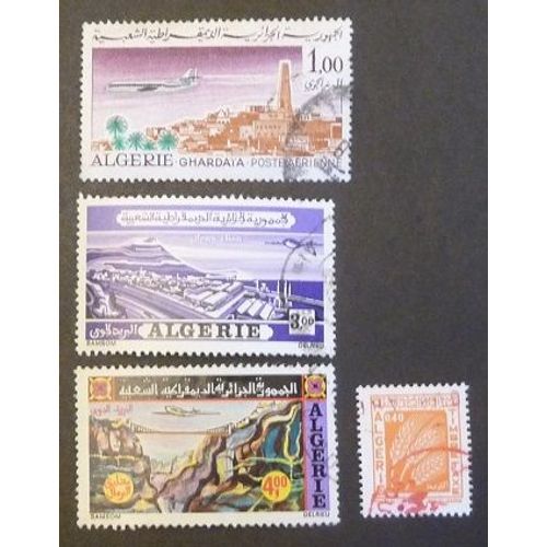 Algérie Oblitéré Y Et T N° 15 19 20 (Poste Aérienne) Et 67 (T. Taxe) Lot De 4 Timbres De 1967-72