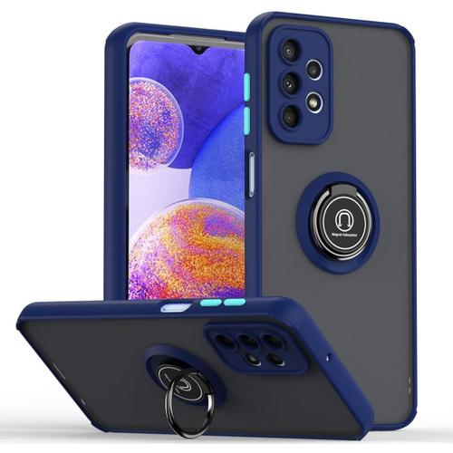 Simple Coque Pour Oppo Realme Gt Master Edition Ultra Mince Hard Pc Phone Etui Tpu Bordure En Antidérapant Anti Empreintes Digitales Avec Support De Bague. Bleu Royal