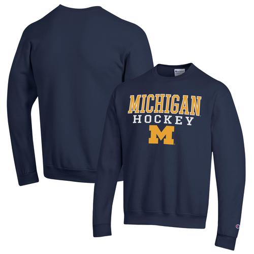 Sweat-Shirt À Enfiler Champion Navy Michigan Wolverines Stack Logo Hockey Powerblend Pour Hommes