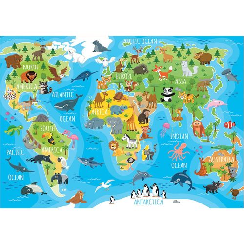 Educa 150 Mappemonde Animaux