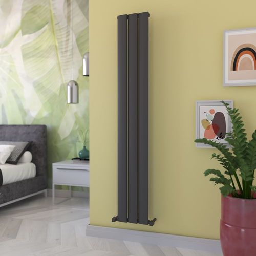 Carisa Step Radiateur Vertical -Éco-énergétique, Design Moderne, Anthracite, 180 x 28 cm