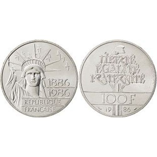 Piece En Argent 100f Statue De La Liberté