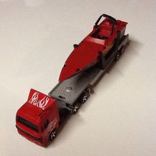 Majorette Semi Remorque Potre Bateau Rouge 1/90