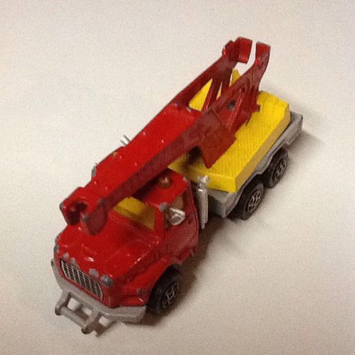 Majorette Camion Grue Rouge Et Jaune 1/60