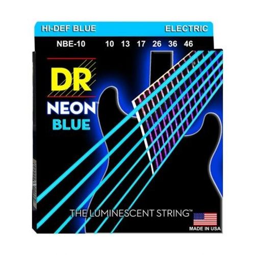 Dr Nbe-10 - Hi-Def Neon - Blue, Jeu Guitare Électrique, Medium 10-46