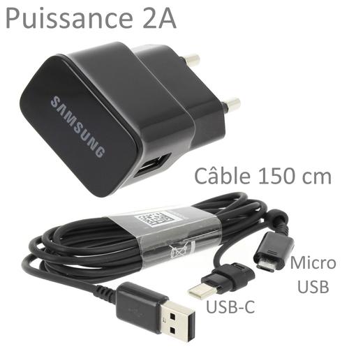 Pour Samsung GALAXY A7 : Chargeur USB Original 2A + Câble Long 150