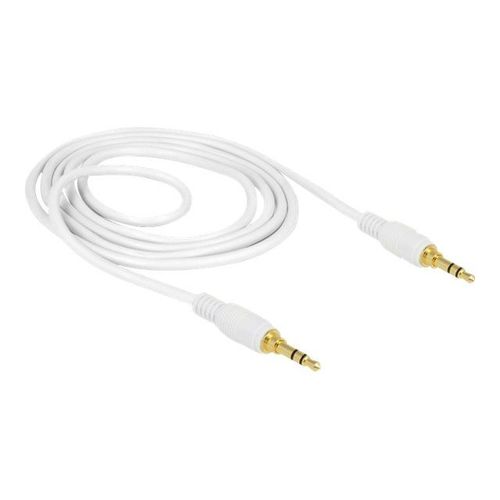 Delock - Câble audio - mini-phone stereo 3.5 mm mâle pour mini-phone stereo 3.5 mm mâle - 1 m - blanc