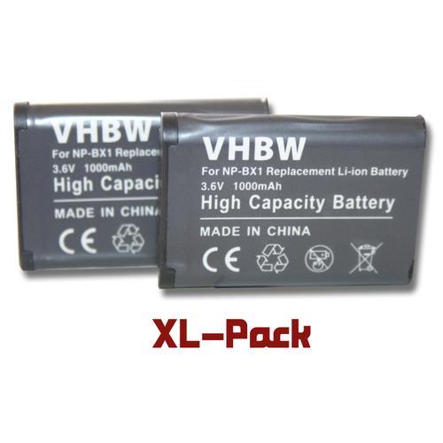 2 x vhbw Batterie 1000mAh pour appareil photo Sony FDR-X1000 ou encore NP-BX1