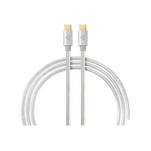 Nedis - Câble USB - 24 pin USB-C (M) pour 24 pin USB-C (M) - USB 2.0 - 3 m - rond - aluminium