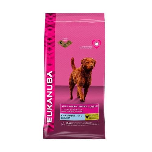 Eukanuba Croquettes Au Poulet - Contrôle De Poids - Grande Race - Pour Chien Adulte - 15kg