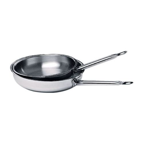 Poele A Frire Inox Baumalu -   28 Cm - Gris - Tous Feux Dont Induction