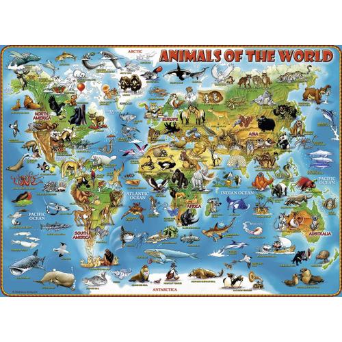 Puzzle Ravensburger XXL La carte du monde 100 pièces - Puzzle