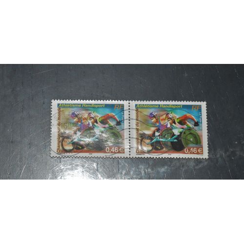Lot 2 Timbres Oblitere Championnat Du Monde Athlétisme Handisport