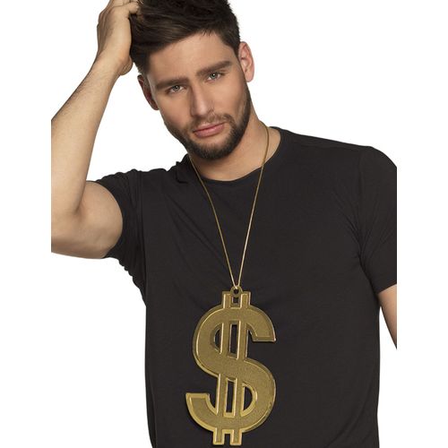 Collier Dollars 24 Cm Xl Doré Adulte Taille Unique