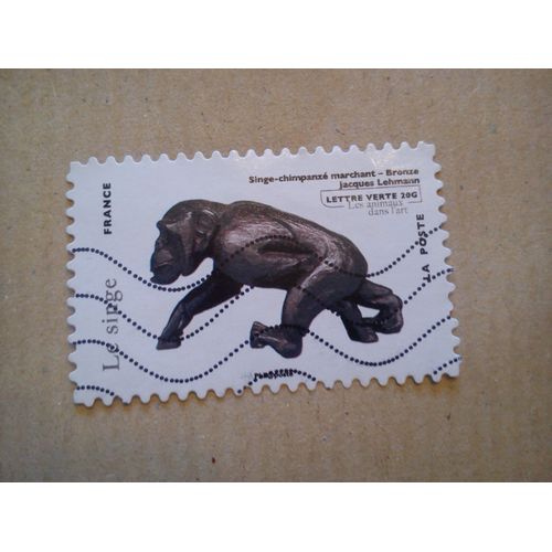 Timbre Oblitere "Les Animaux Dans L'art" - Singe