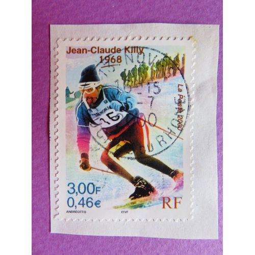 Timbre Oblitere J.C. Killy 1968