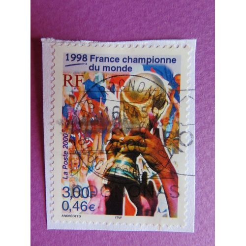 Timbre Oblitere "France - Championne Du Monde"