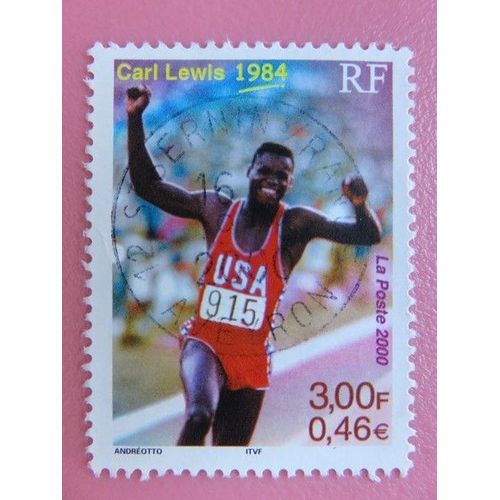 Timbre Oblitere "Carl Lewis"