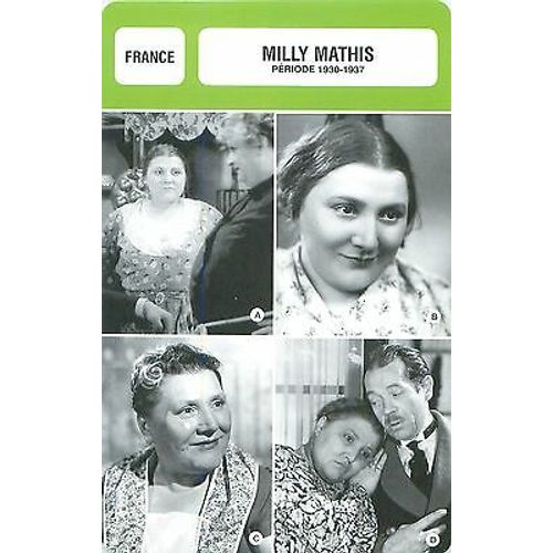 Fiche Monsieur Cinéma Milly Mathis