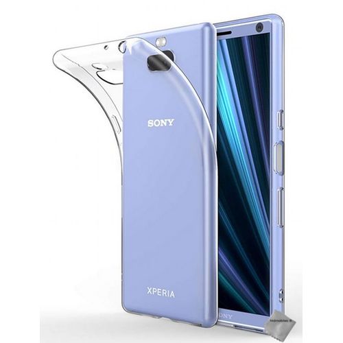 Housse Etui Coque Silicone Gel Fine Sony Xperia 10 Plus + Film Ecran Transparent Tpu