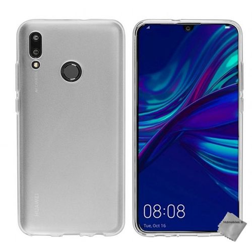 Housse Etui Coque Pochette Silicone Gel Fine Pour Huawei P Smart (2019) + Film Ecran - Blanc Transparent