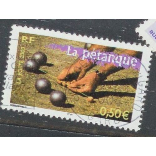 Timbre Oblitéré "Pétanque"