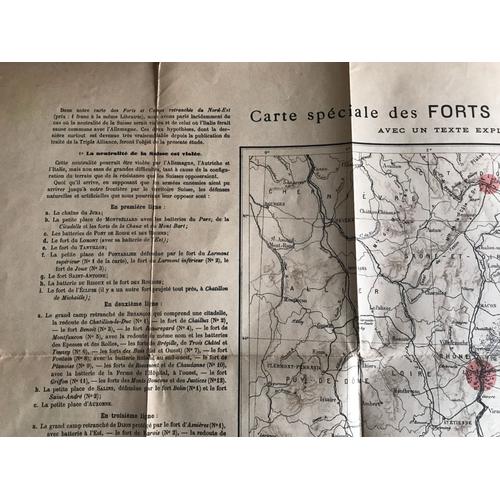 Carte Speciale Des Forts Et Camps Retranchés Du Sud Est - 1885