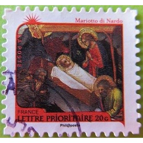 Timbre Oblitéré Nativité " Scènes De La Vie Du Christ"