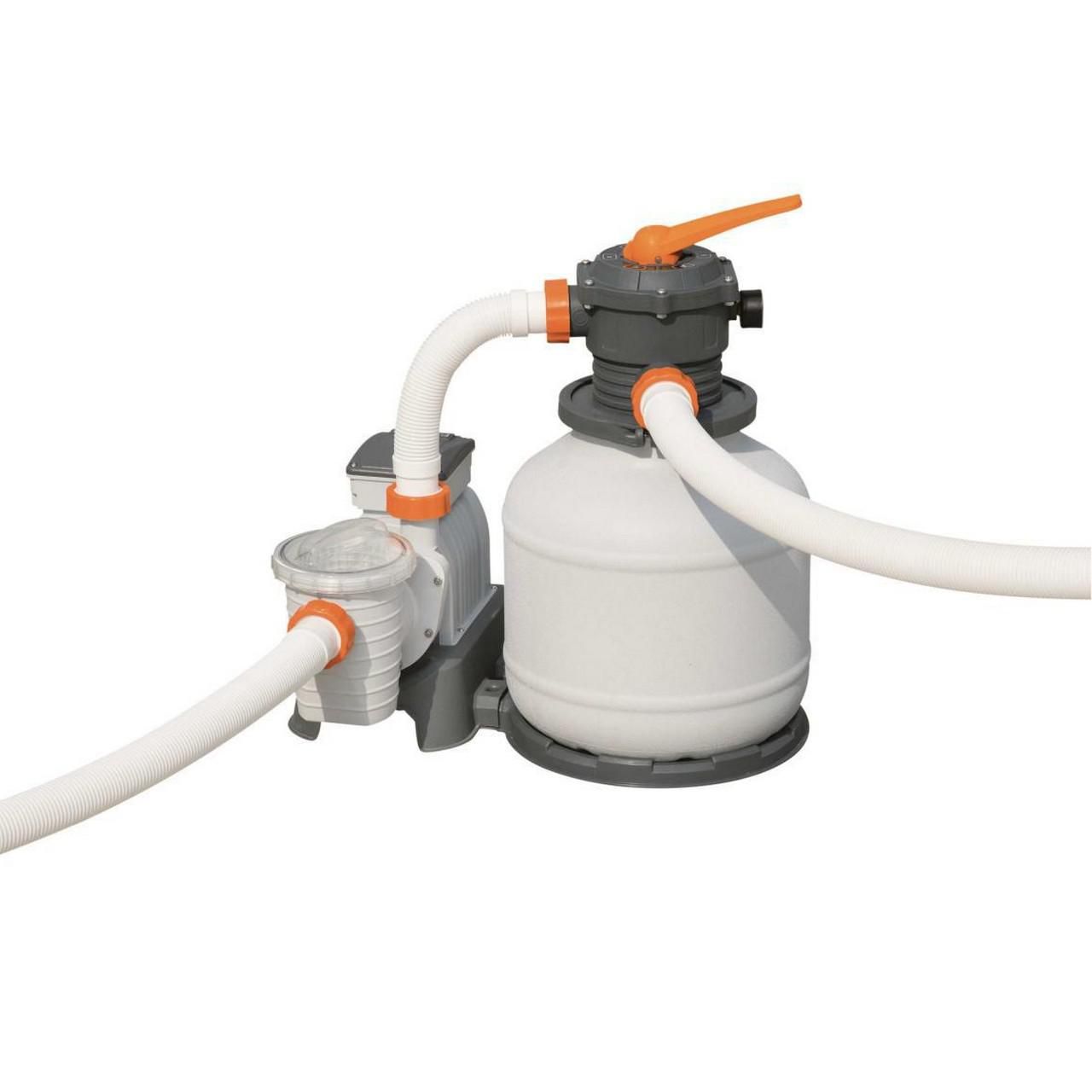 Pompe filtration sable ou polysph&egrave;res Bestway Pompe filtrante 7.7m3h Blanc