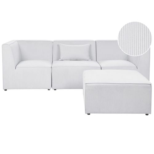 Canapé Avec Pouf Lemvig Blanc Cassé Réversible