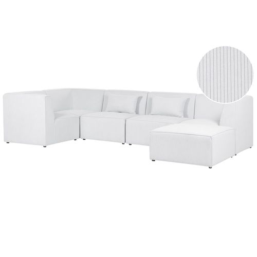 Canapé Avec Pouf Lemvig Blanc Cassé Côté Droit