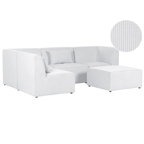 Canapé Avec Pouf Lemvig Blanc Cassé Côté Droit