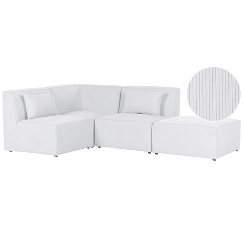 Canapé Avec Pouf Lemvig Blanc Cassé Côté Droit