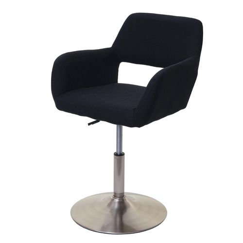 Chaise De Salle À Manger Hwc-A50 Iii, Style Rétro Années 50, Tissu   Noir, Pied En Métal Brossé