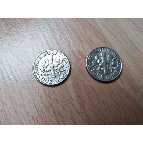 Lot De 2 Pièces De One Dime 1981 & 1985