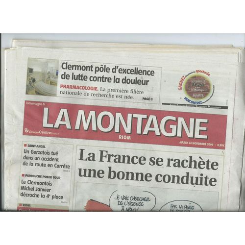Journal La Montagne Centre France Riom Du 24 Novembre 2009, Article Photo Dany Lary, Bruxelles, Vite Dit Vanessa Paradis, 2009
