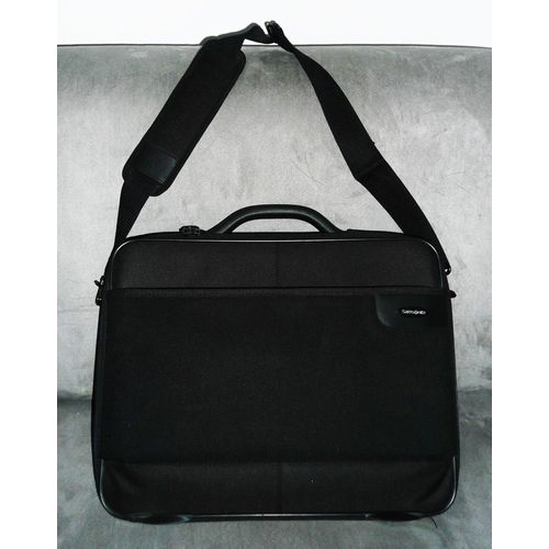 Sacoche noire pour ordinateur portable 17 pouces. Malette. Bandoulière réglable. Samsonite