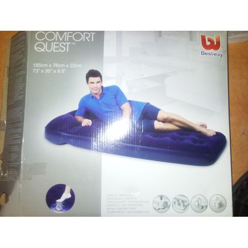 Matelas Gonflable Comfort Quest Individuelle Bleue Bestway