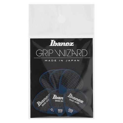 Ibanez Ppa16hsgdb - 6 Médiators Grip Wizard Série Sand Grip Deep Blue - Heavy - 1.0mm